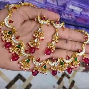 Elegant Gold and Red Jewelry Set